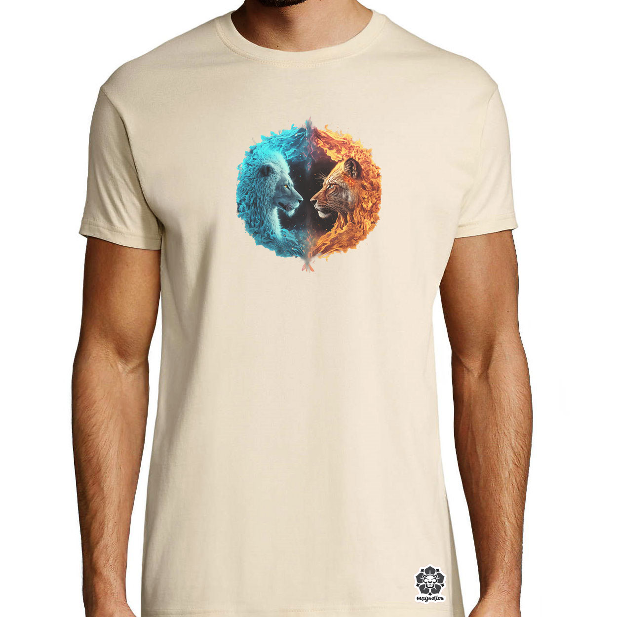 Yin és Yang oroszlánok egyedi póló 