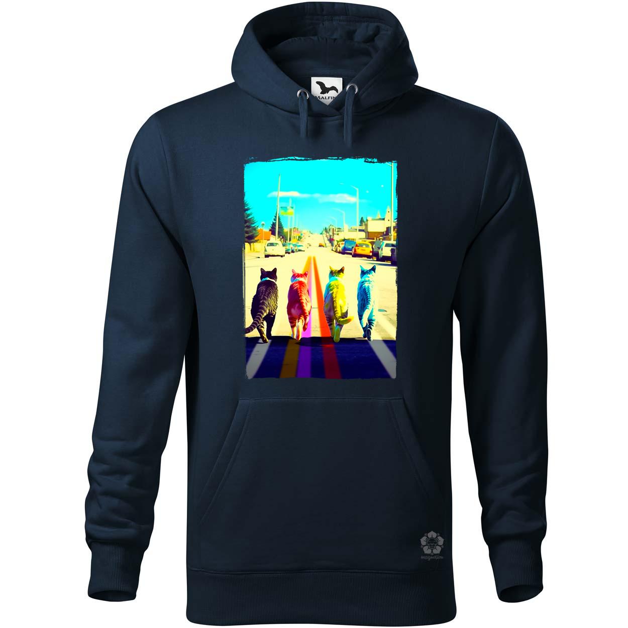 Macskák úton v2 egyedi  pulóver 
