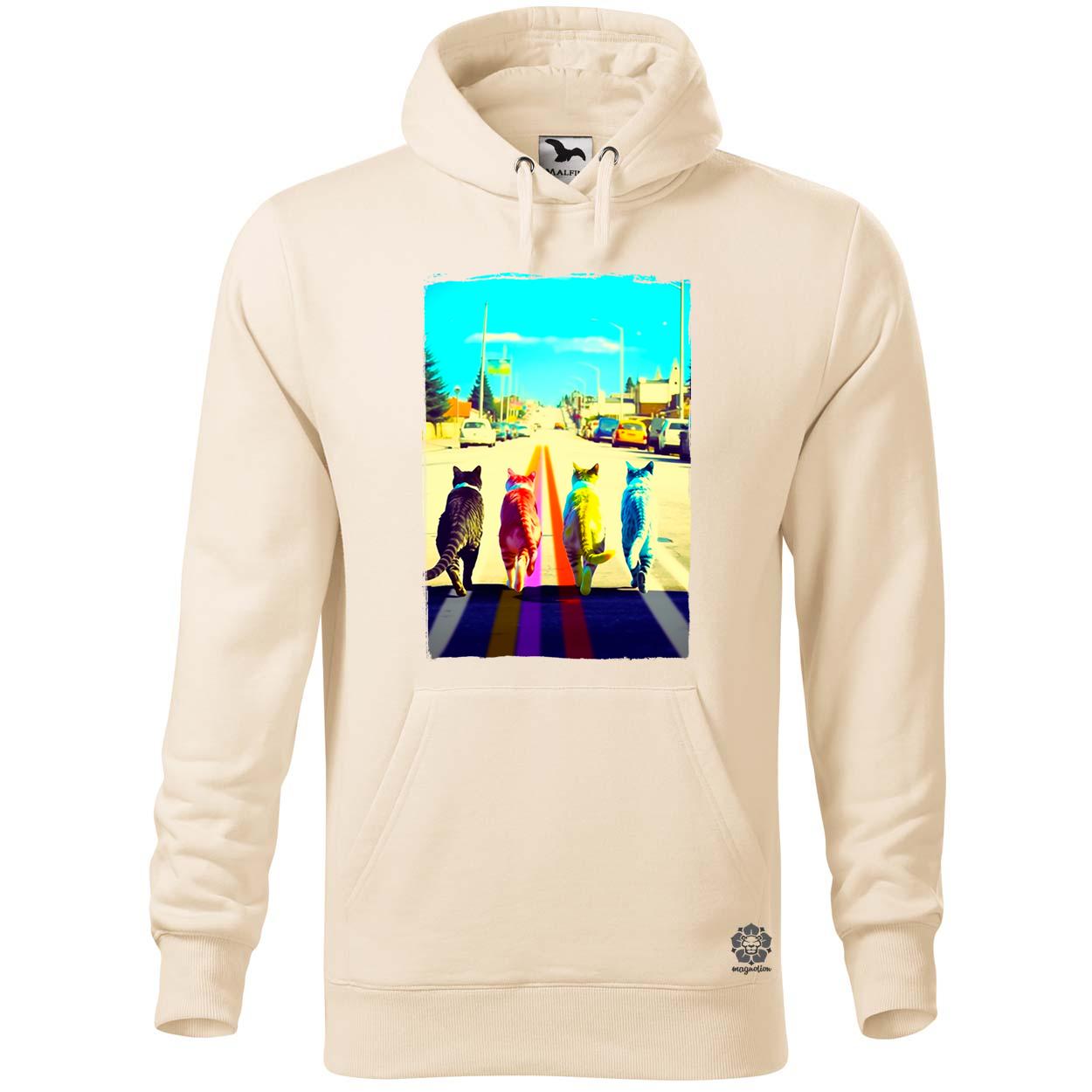 Macskák úton v2 egyedi  pulóver 