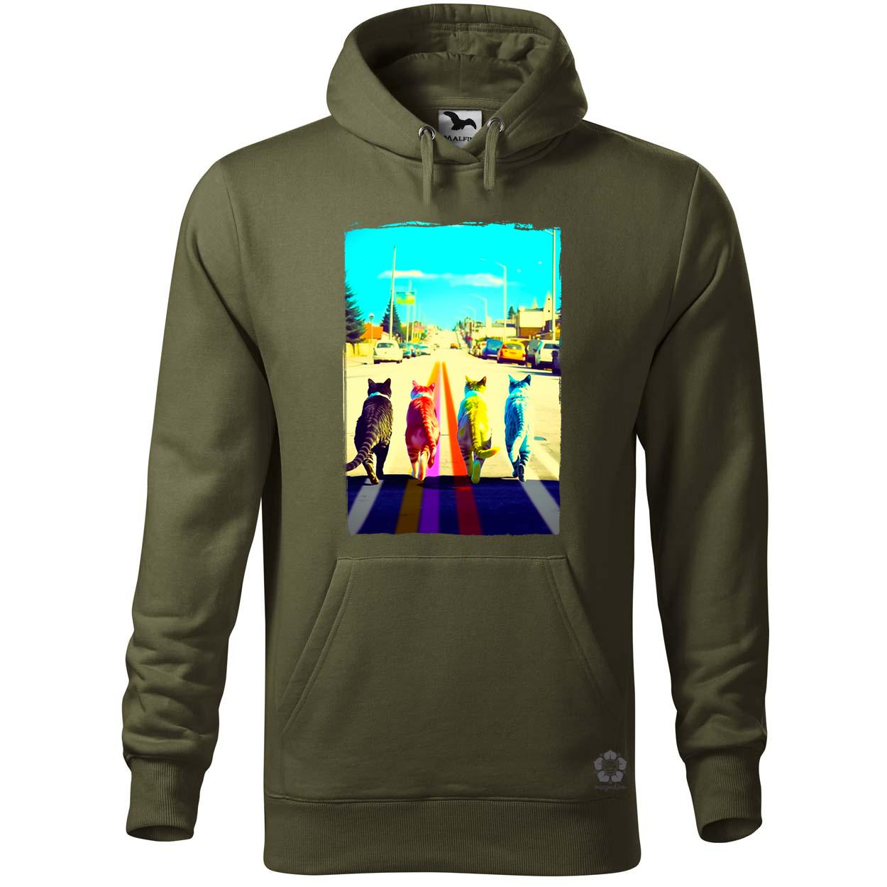 Macskák úton v2 egyedi  pulóver 