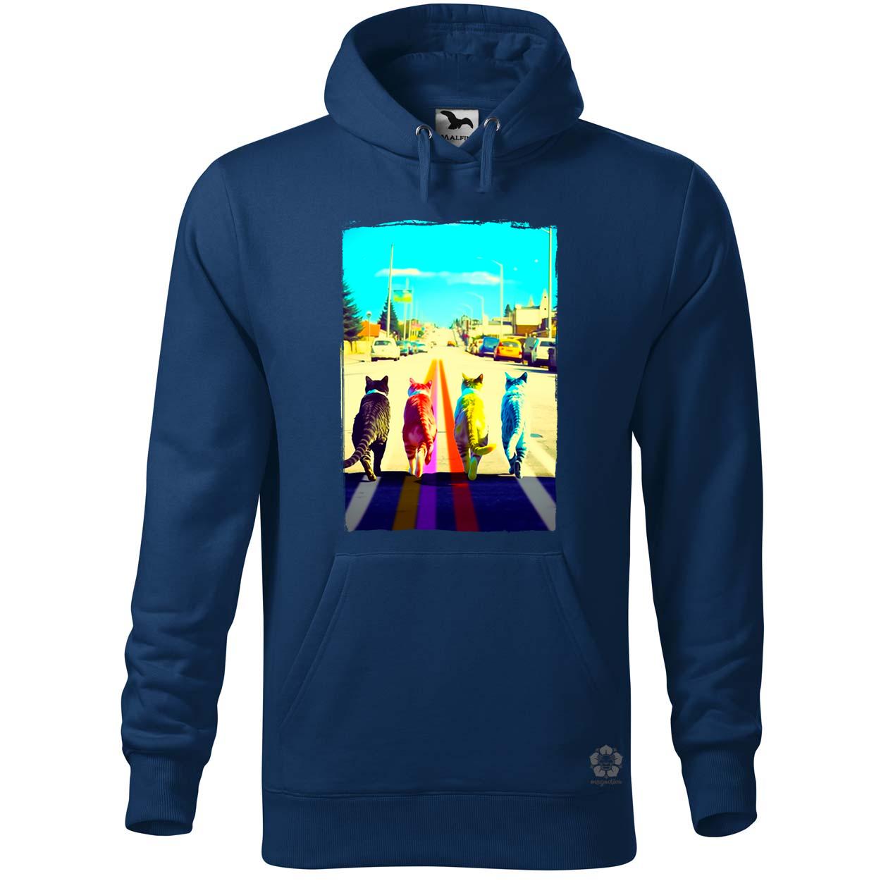 Macskák úton v2 egyedi  pulóver 