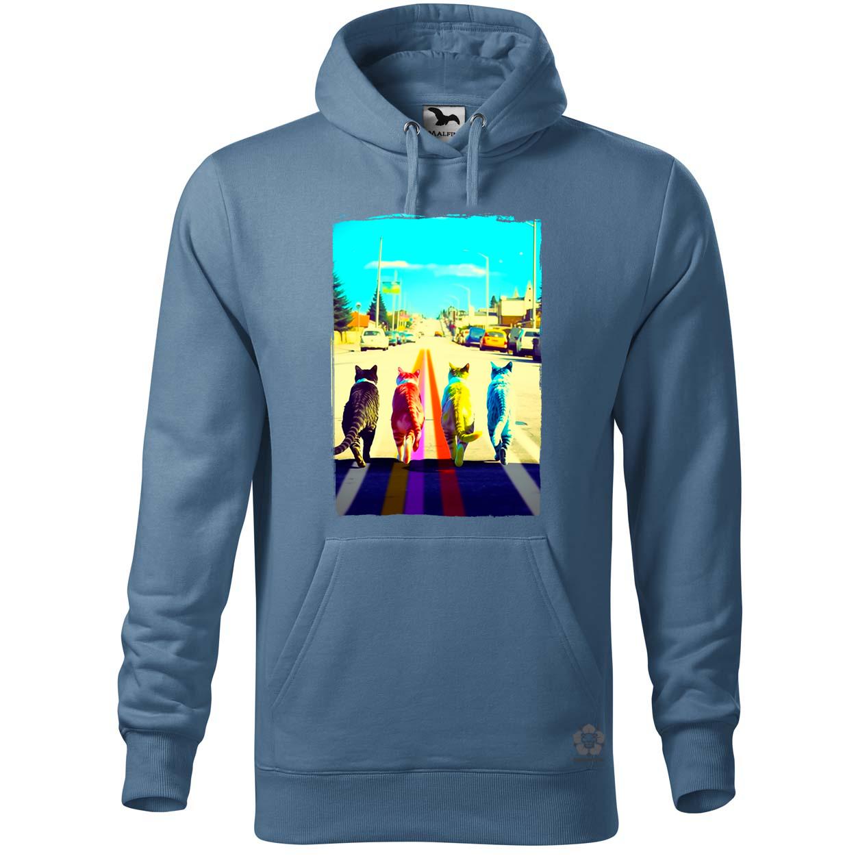 Macskák úton v2 egyedi  pulóver 