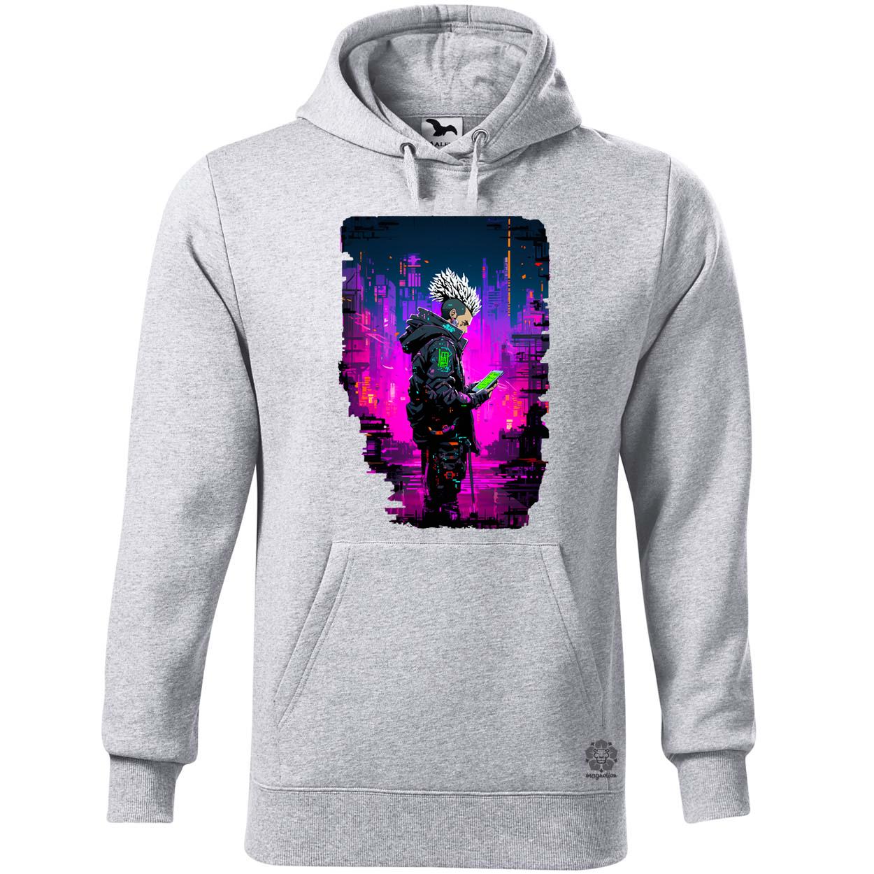 Pixelart cyberpunk hacker v4 egyedi  pulóver 