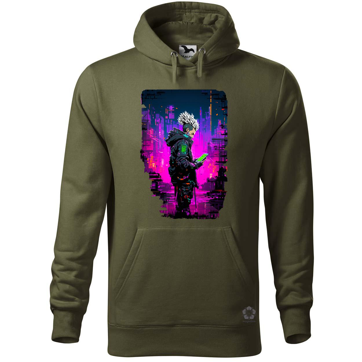 Pixelart cyberpunk hacker v4 egyedi  pulóver 