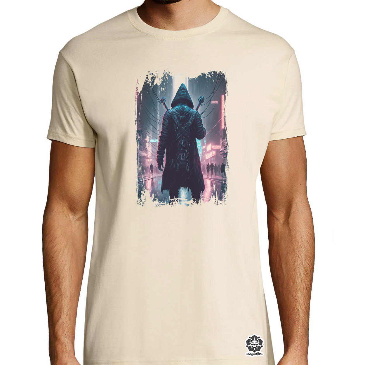 Cyberpunk gitáros v1 egyedi póló 