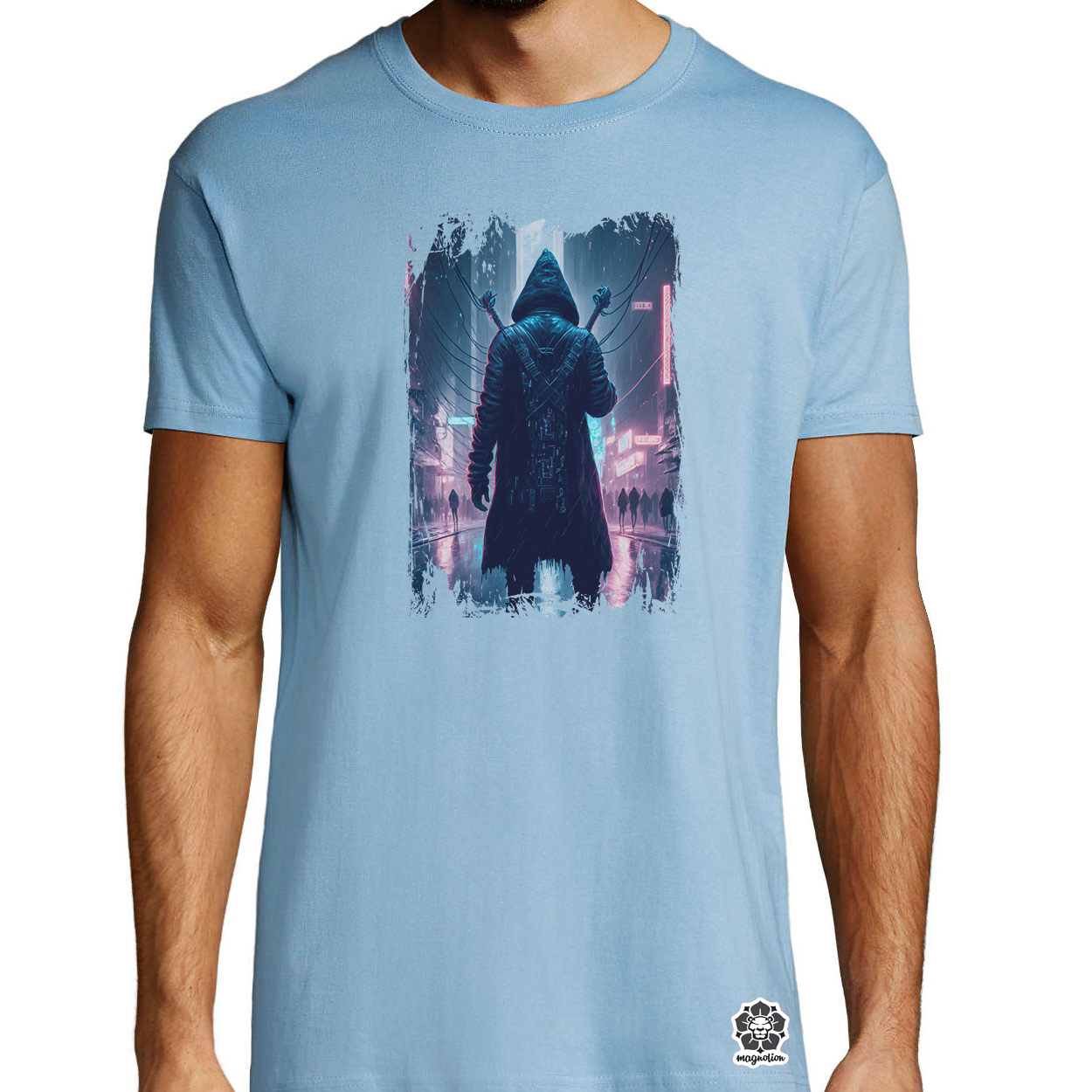 Cyberpunk gitáros v1 egyedi póló 