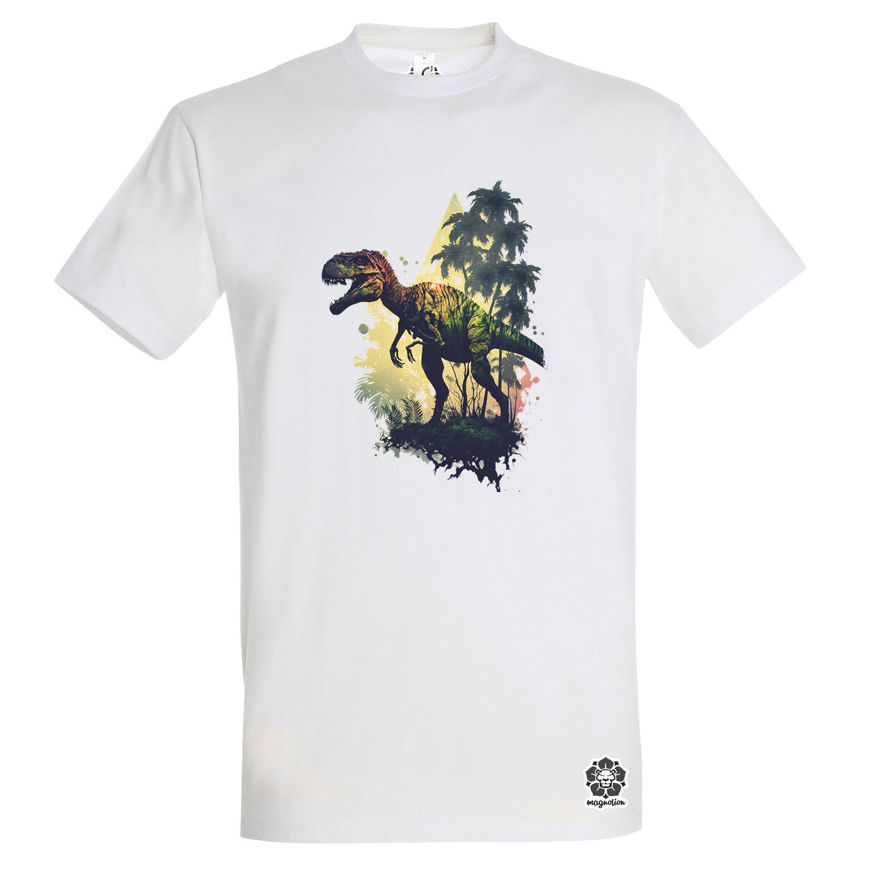 T-rex dzsungelben v2 egyedi póló 