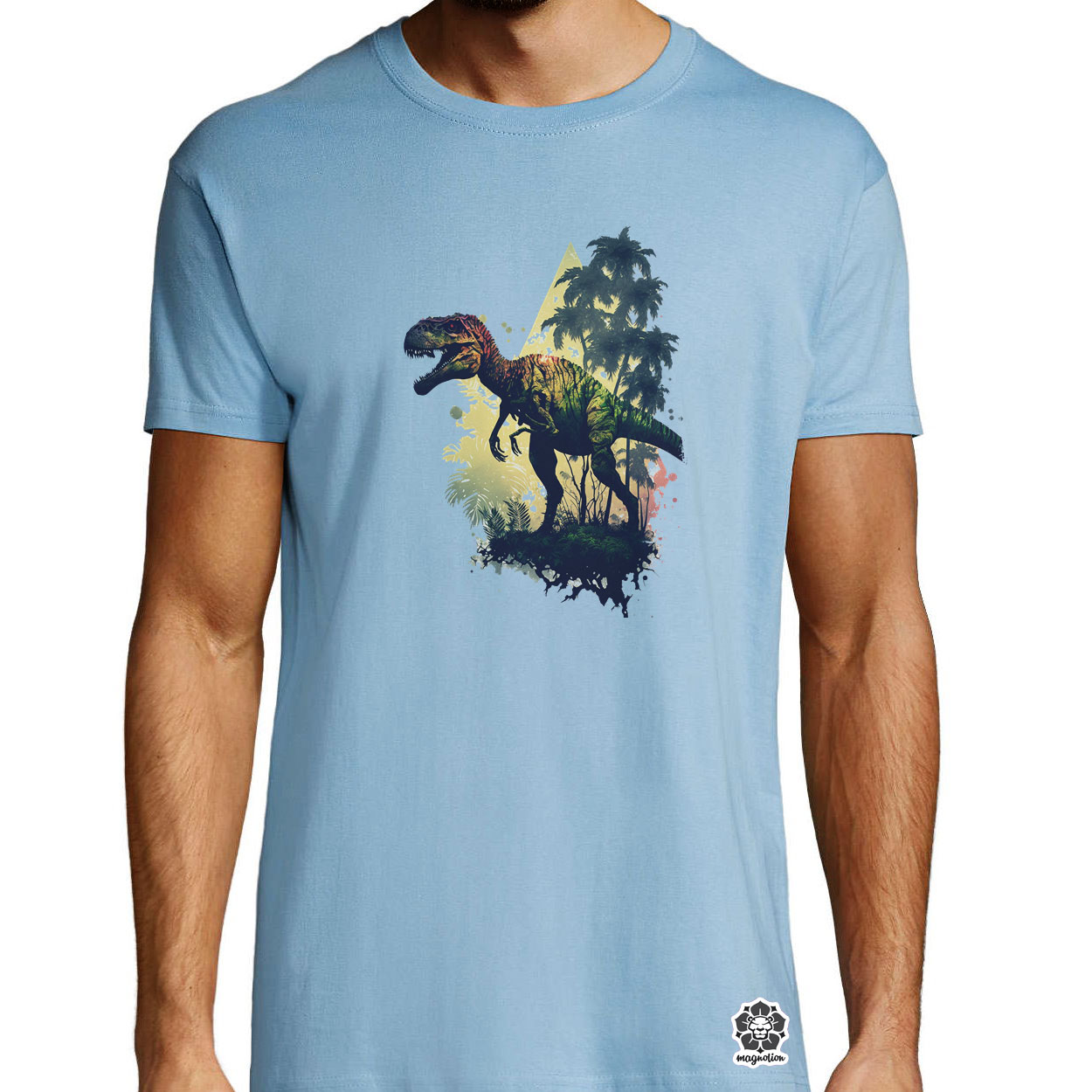T-rex dzsungelben v2 egyedi póló 