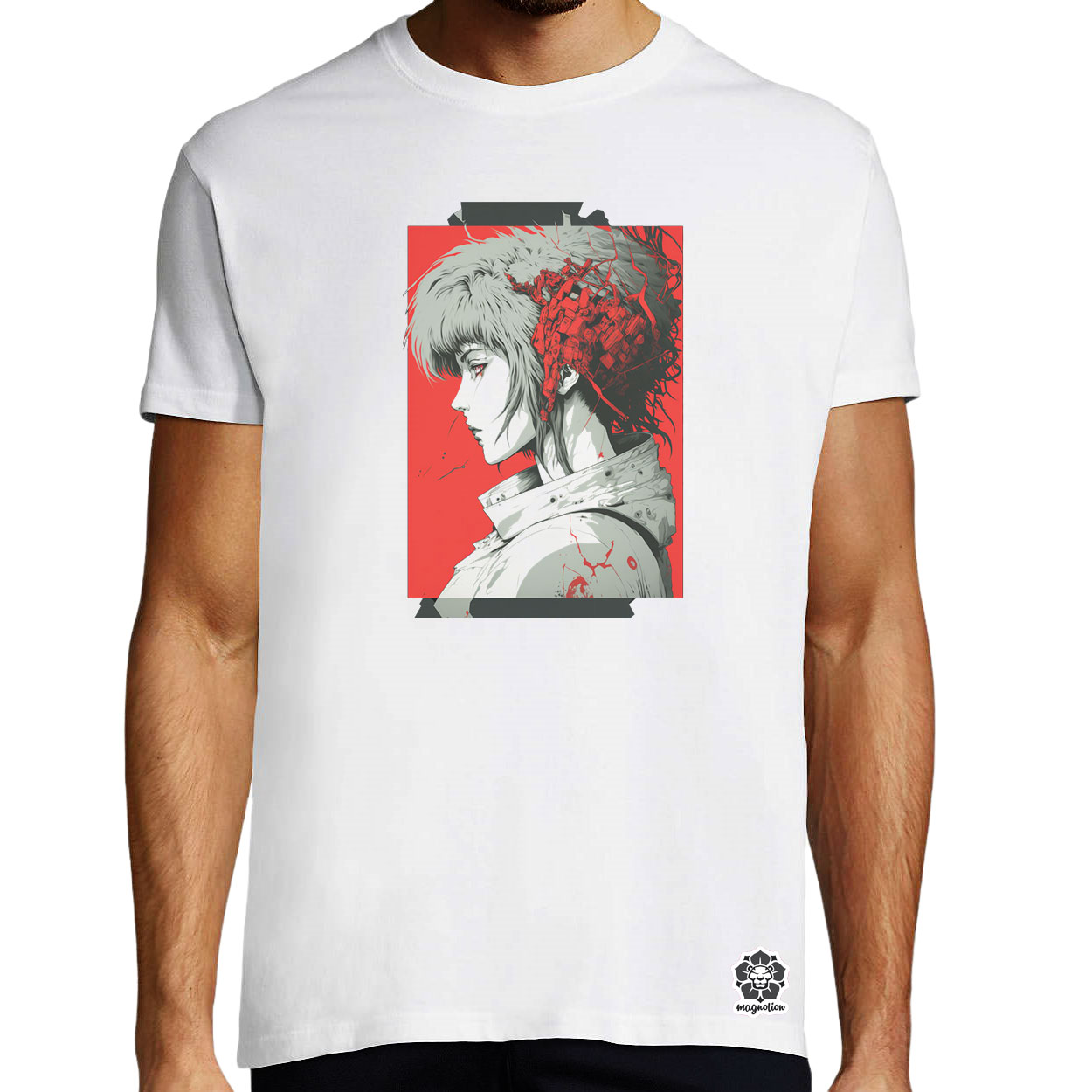 Péncélba zárt szellem fanart egyedi póló 