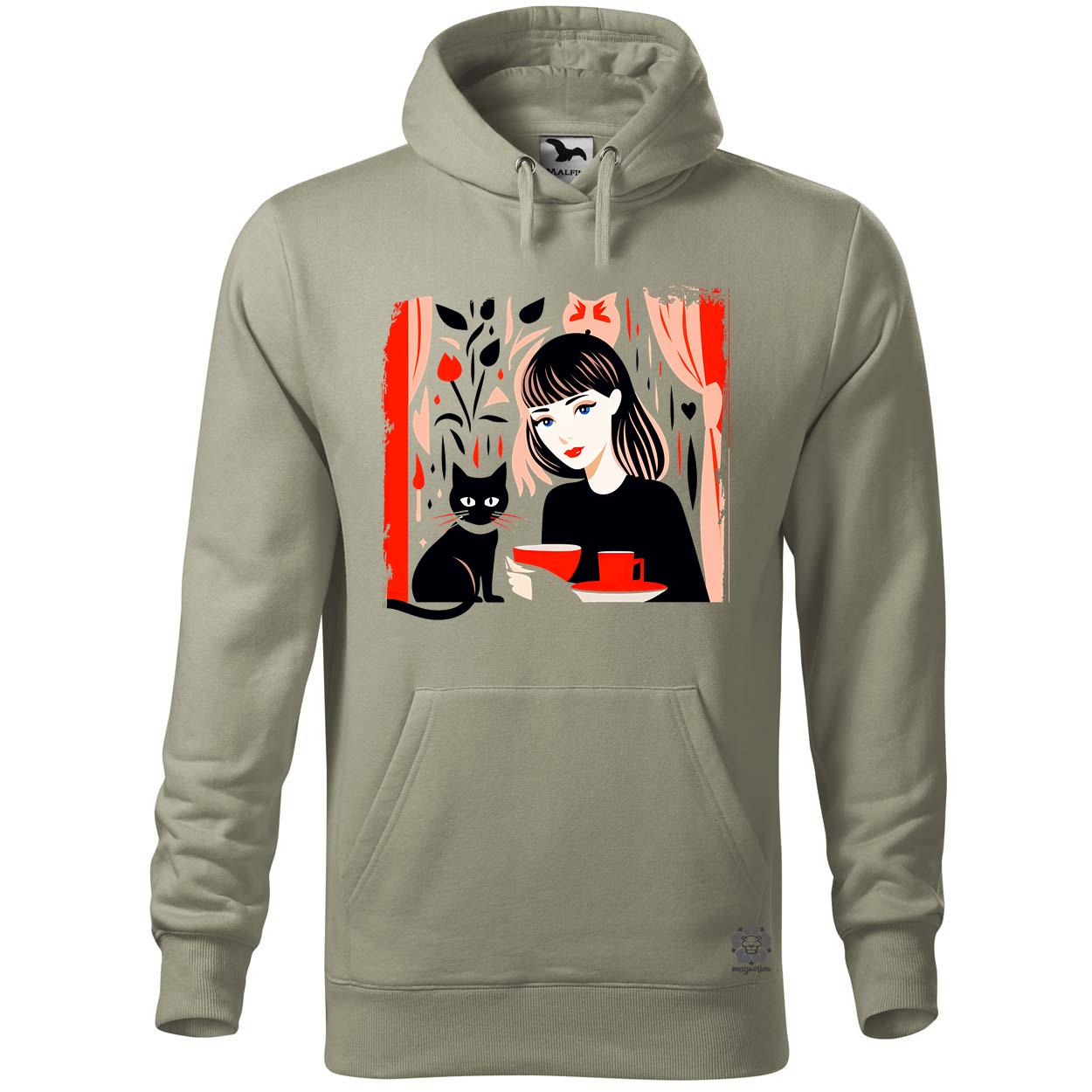 Lány és kávé v1 egyedi  pulóver 