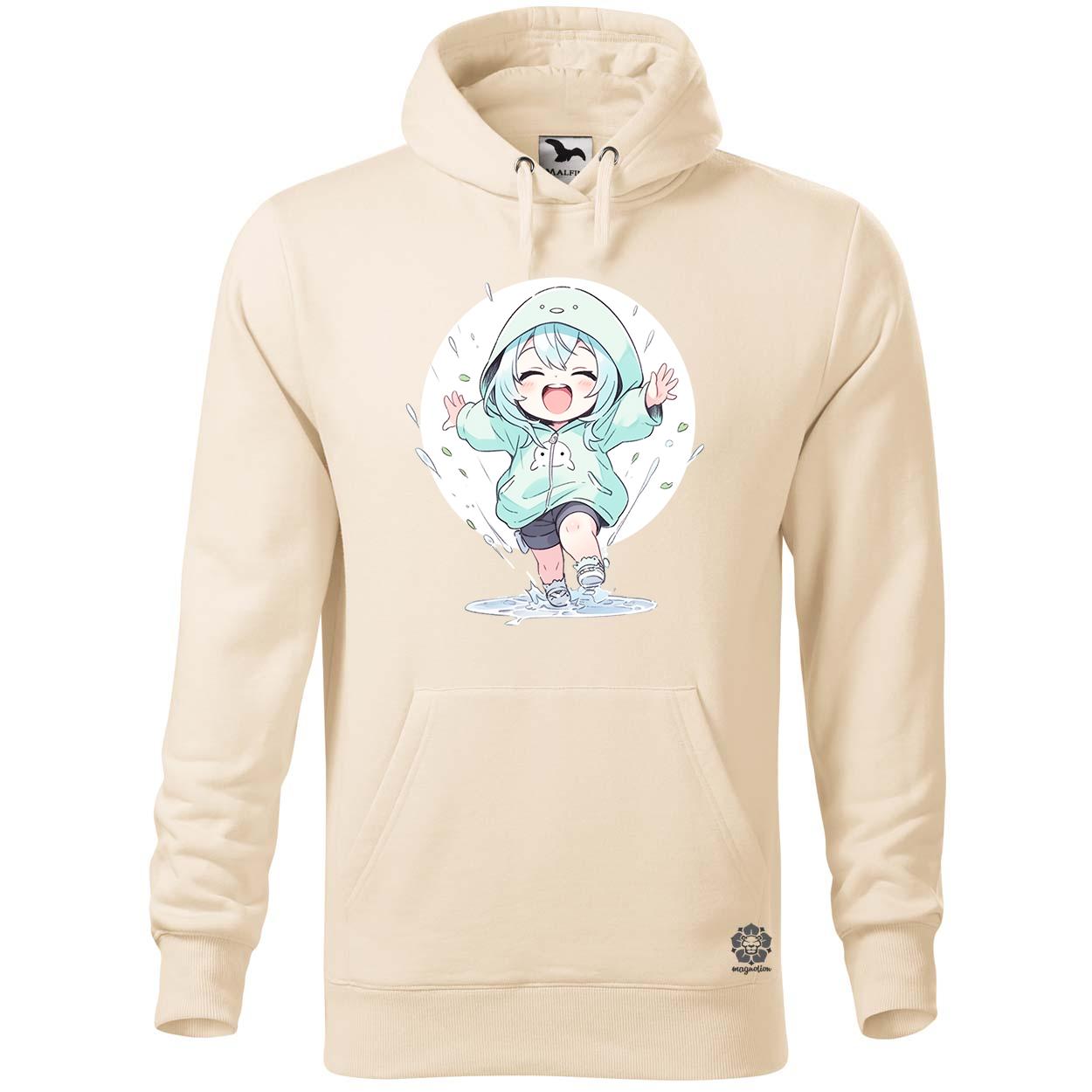 Chibi lány esőben táncol v2 egyedi  pulóver 