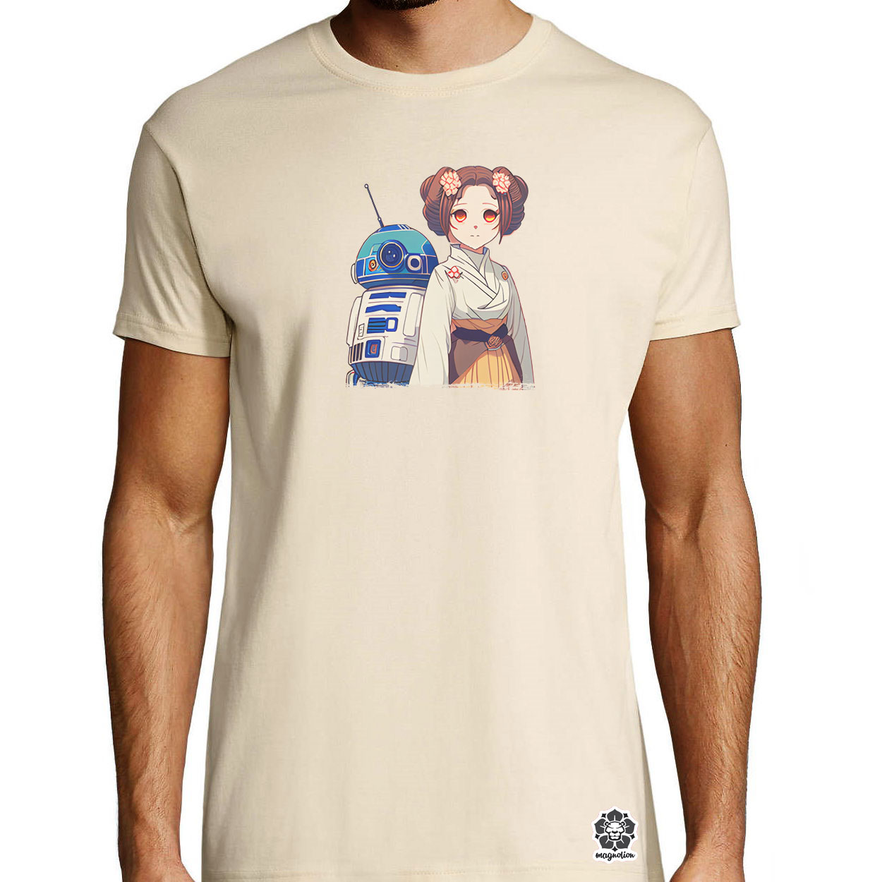 Chibi Leia és R2-D2 v2 egyedi póló 