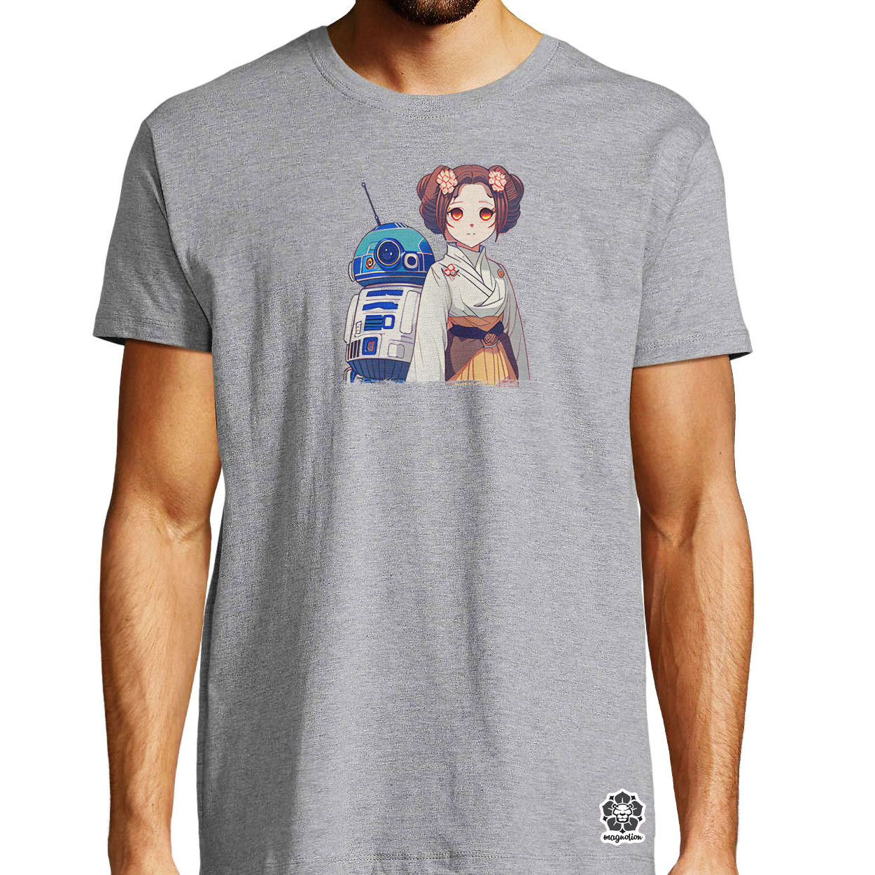 Chibi Leia és R2-D2 v2 egyedi póló 