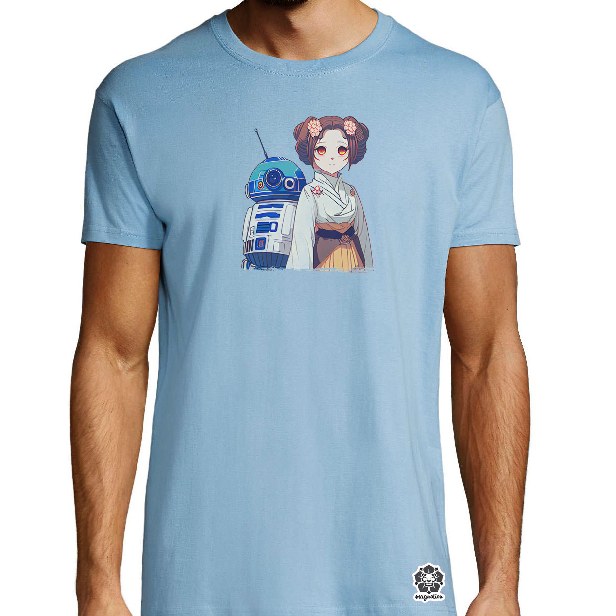 Chibi Leia és R2-D2 v2 egyedi póló 