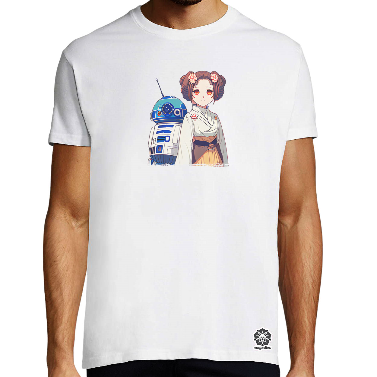 Chibi Leia és R2-D2 v2 egyedi póló 