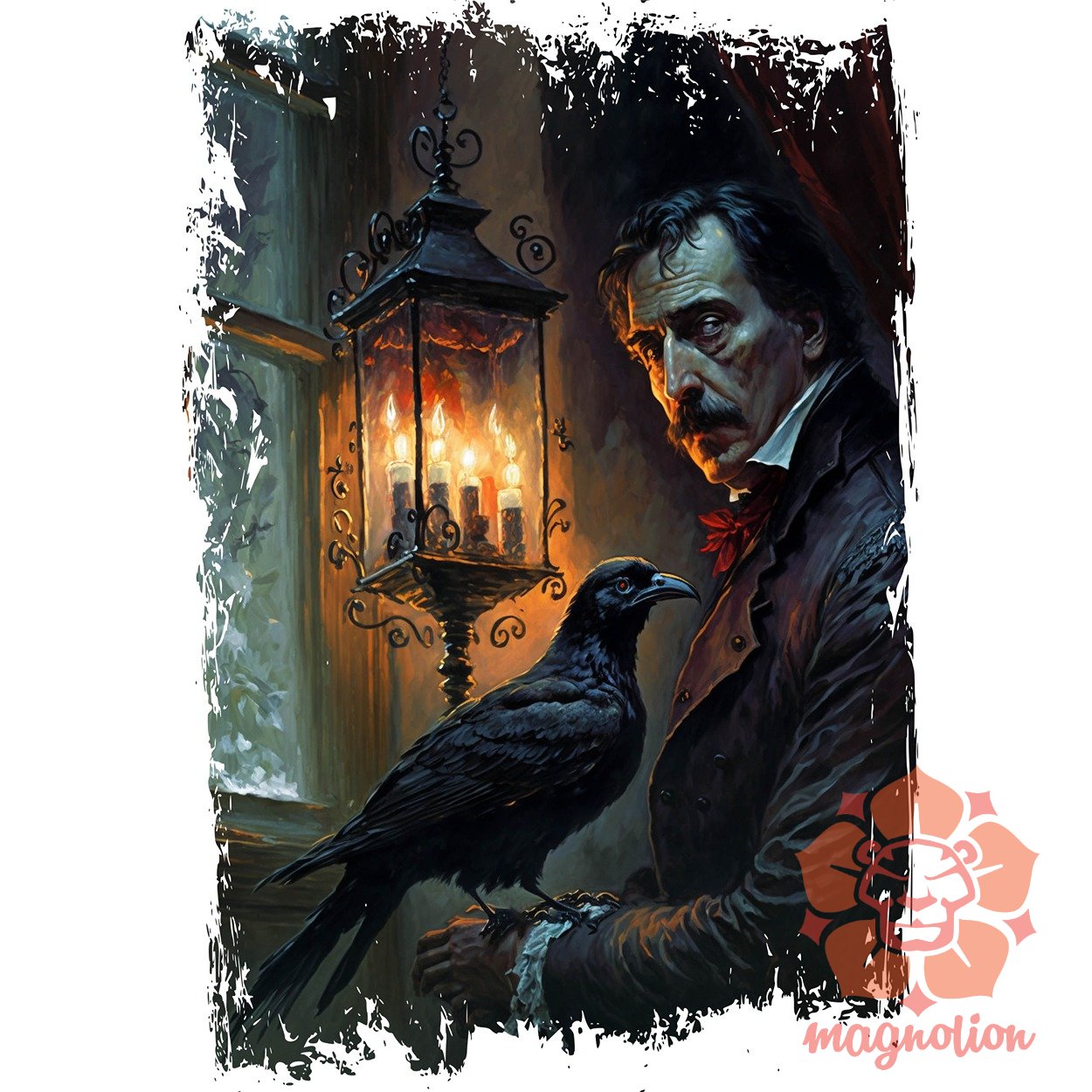 Edgar Allan Poe portré v5 egyedi póló 