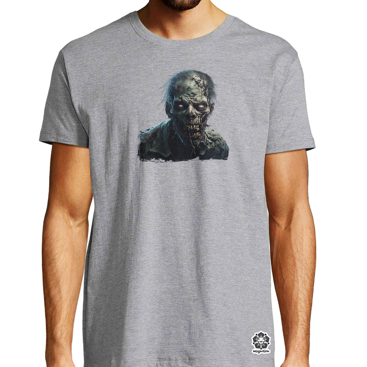 Fotorealisztikus zombi átalakulás v6 egyedi póló 
