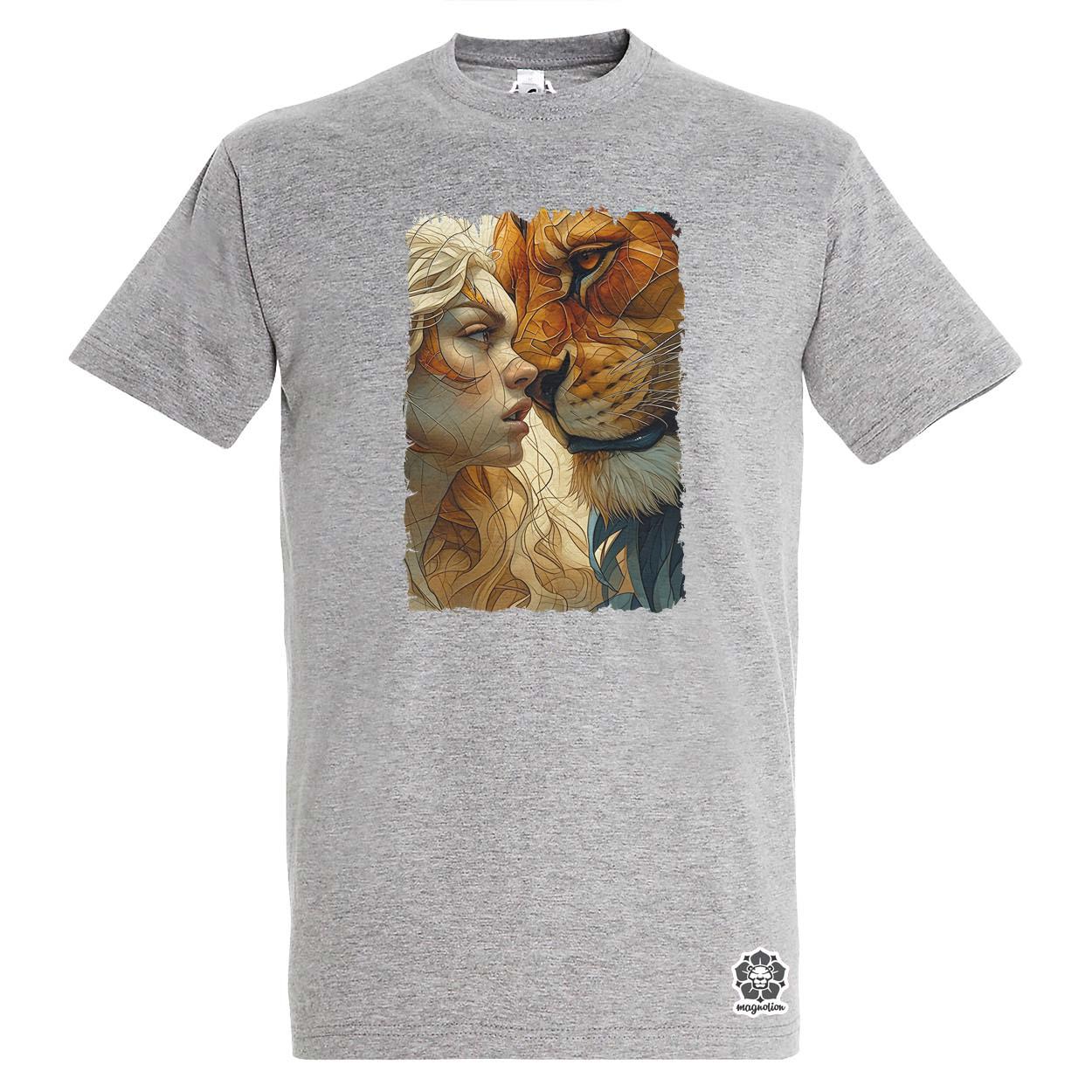 Nő és oroszlán v2 egyedi póló 