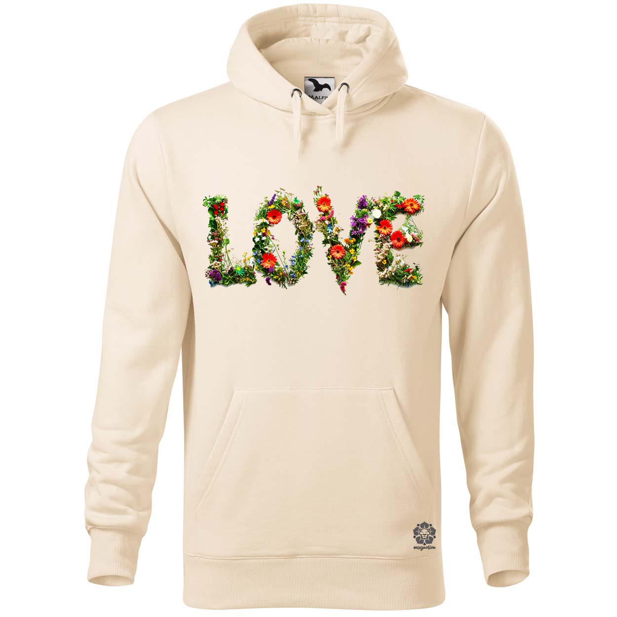 LOVE és virágok v3 egyedi  pulóver 