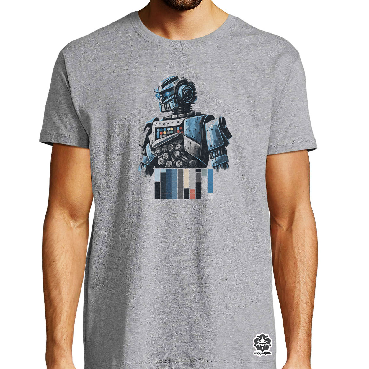 Színes robot v1 egyedi póló 