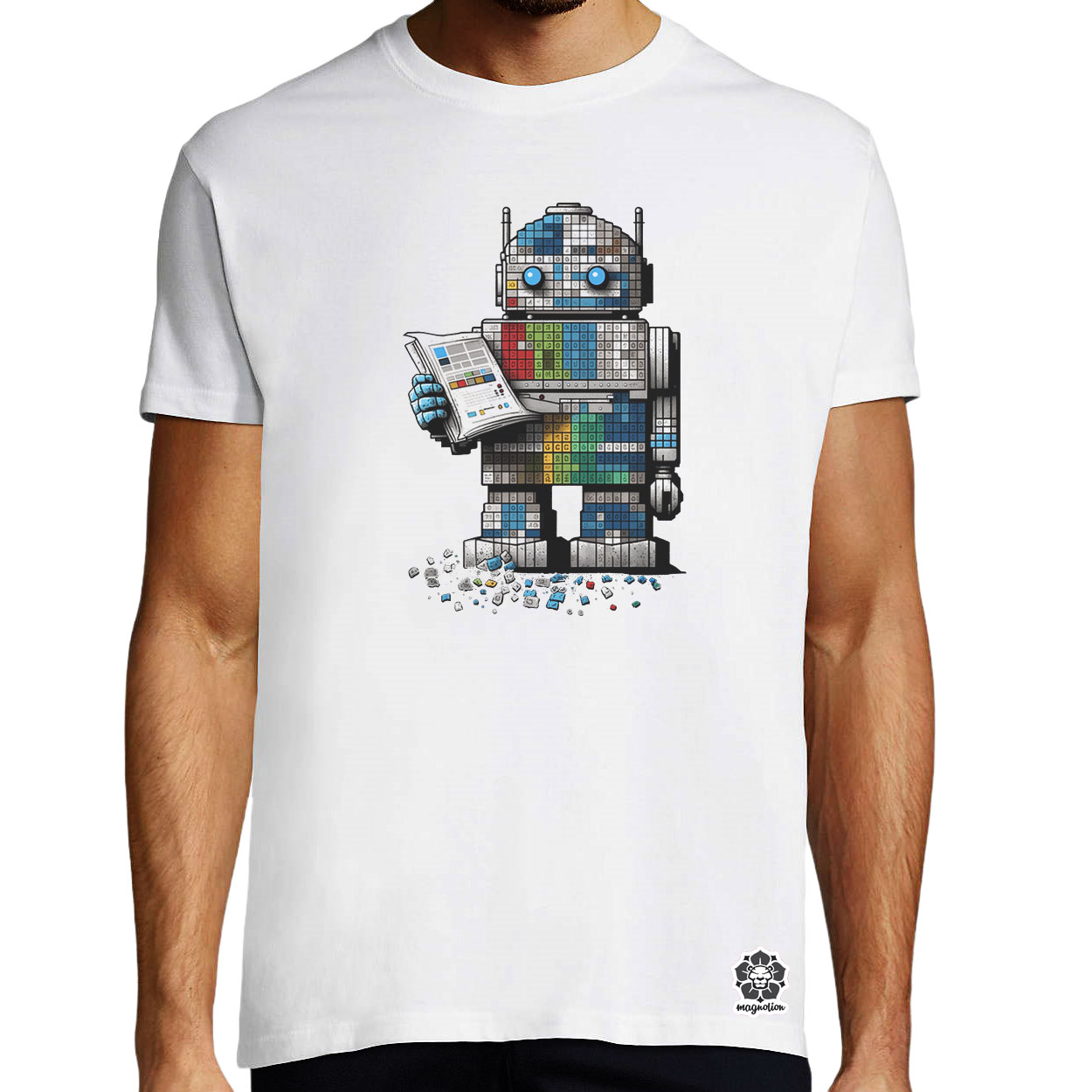Színes robot v2 egyedi póló 