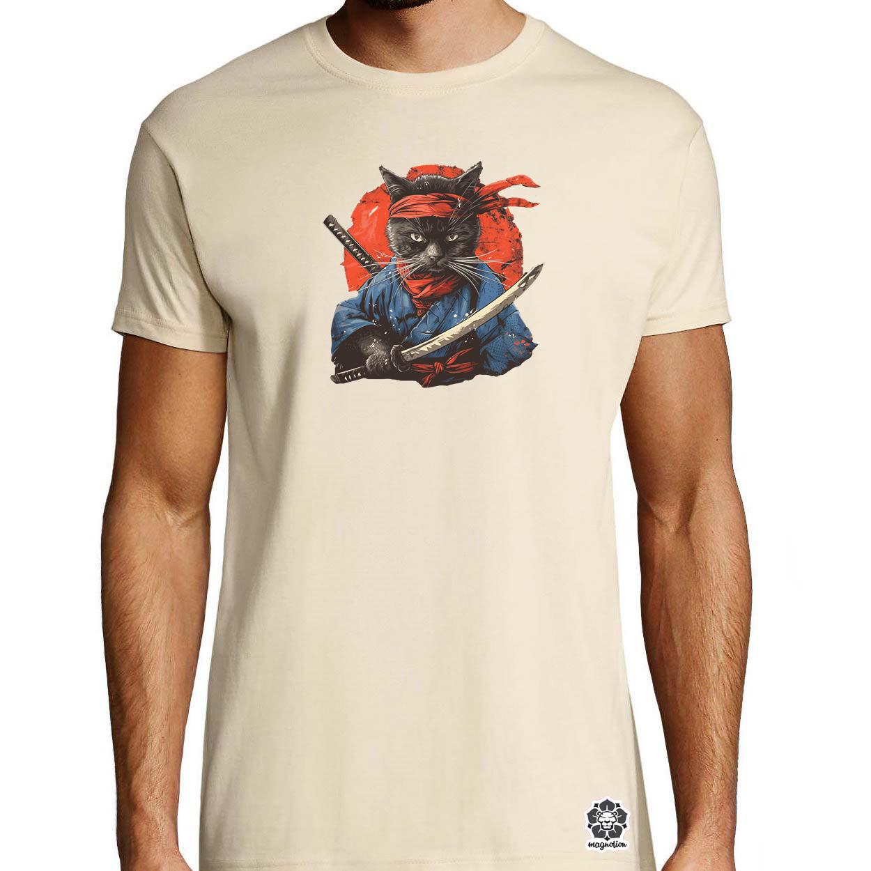 Ninja macska v3 egyedi póló 