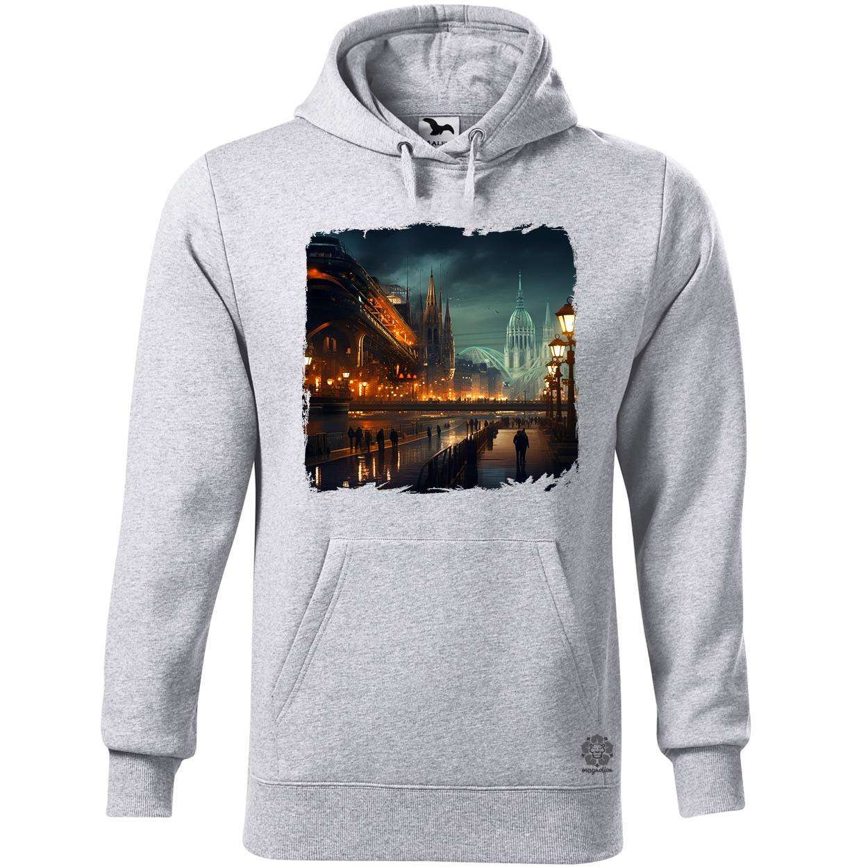 Disztópikus cyberpunk Budapest v14 egyedi  pulóver 