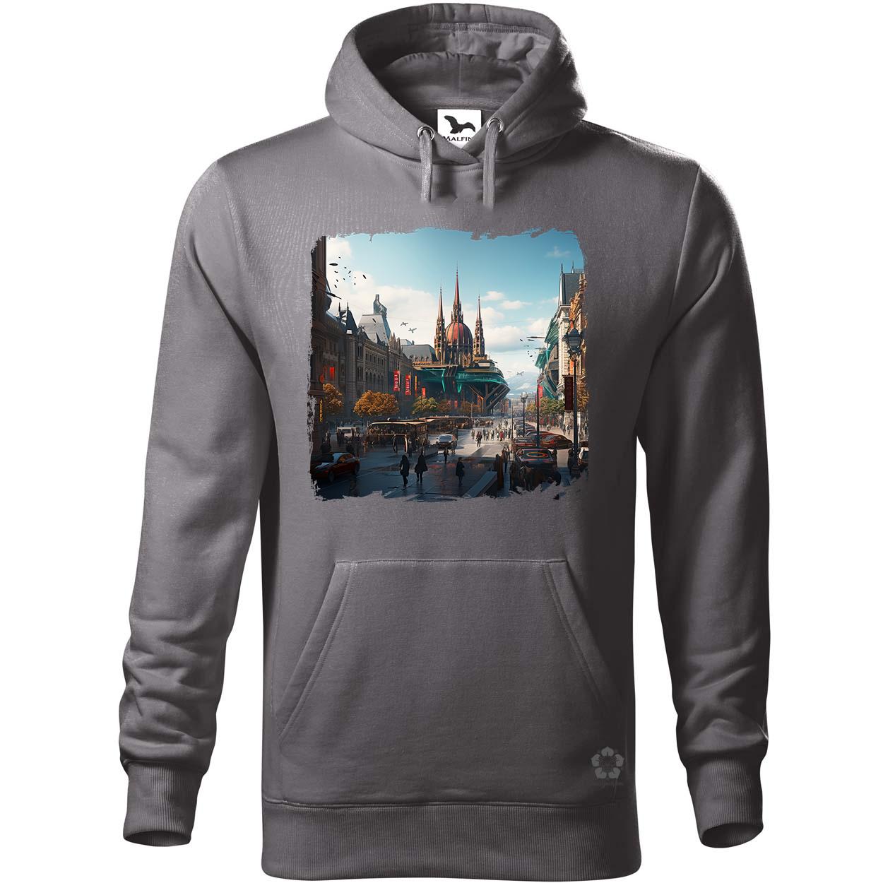 Disztópikus cyberpunk Budapest v2 egyedi  pulóver 