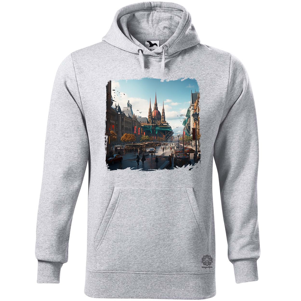 Disztópikus cyberpunk Budapest v2 egyedi  pulóver 