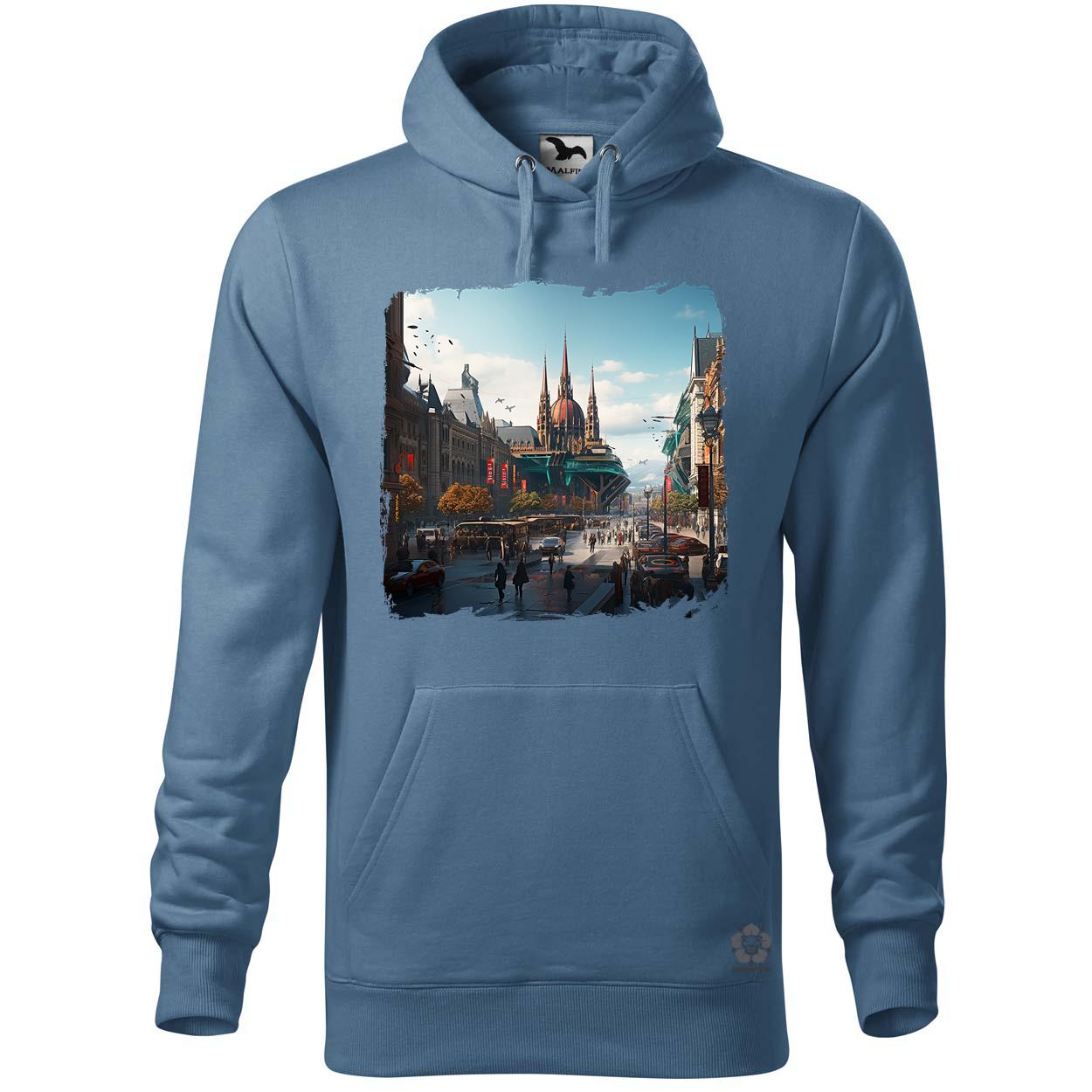 Disztópikus cyberpunk Budapest v2 egyedi  pulóver 