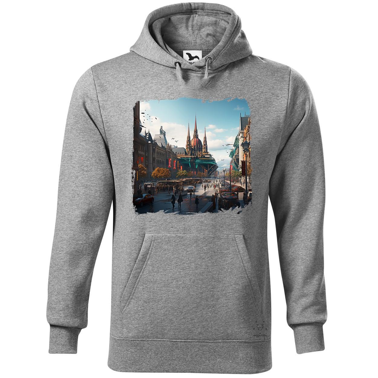 Disztópikus cyberpunk Budapest v2 egyedi  pulóver 