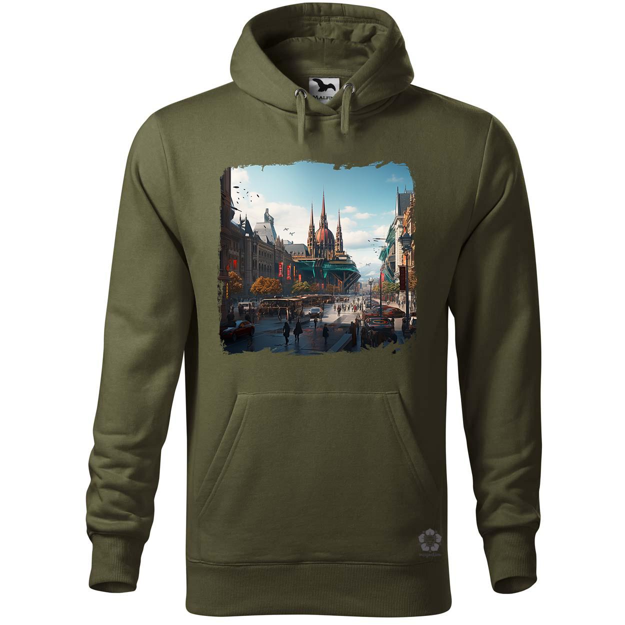 Disztópikus cyberpunk Budapest v2 egyedi  pulóver 