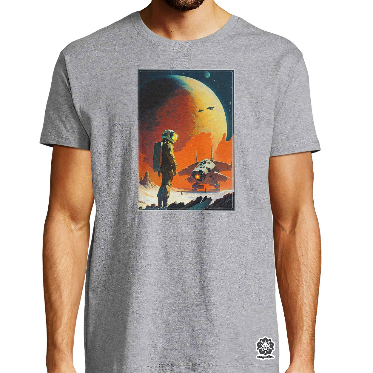 Retró sci-fi v6 egyedi póló 