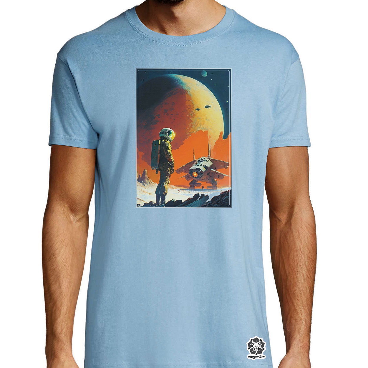 Retró sci-fi v6 egyedi póló 