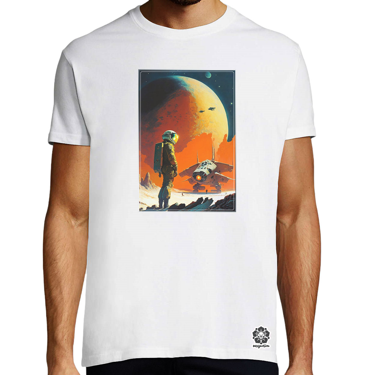 Retró sci-fi v6 egyedi póló 