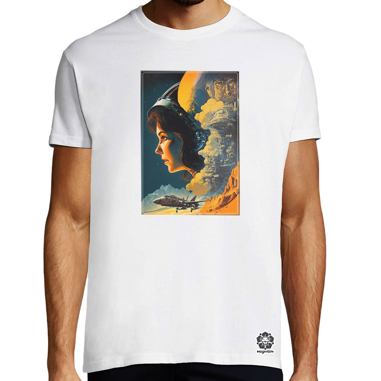 Retró sci-fi v7 egyedi póló 
