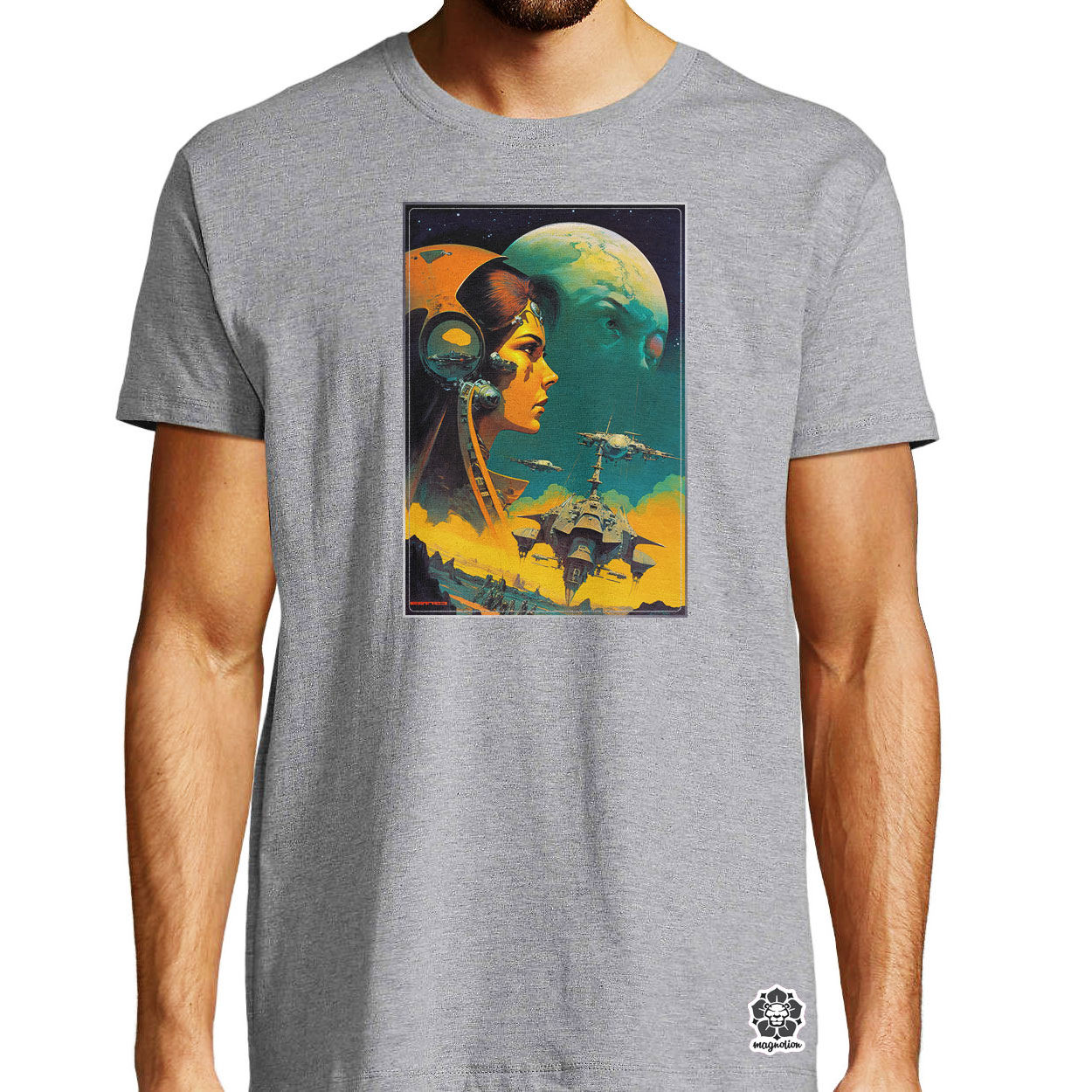 Retró sci-fi v9 egyedi póló 