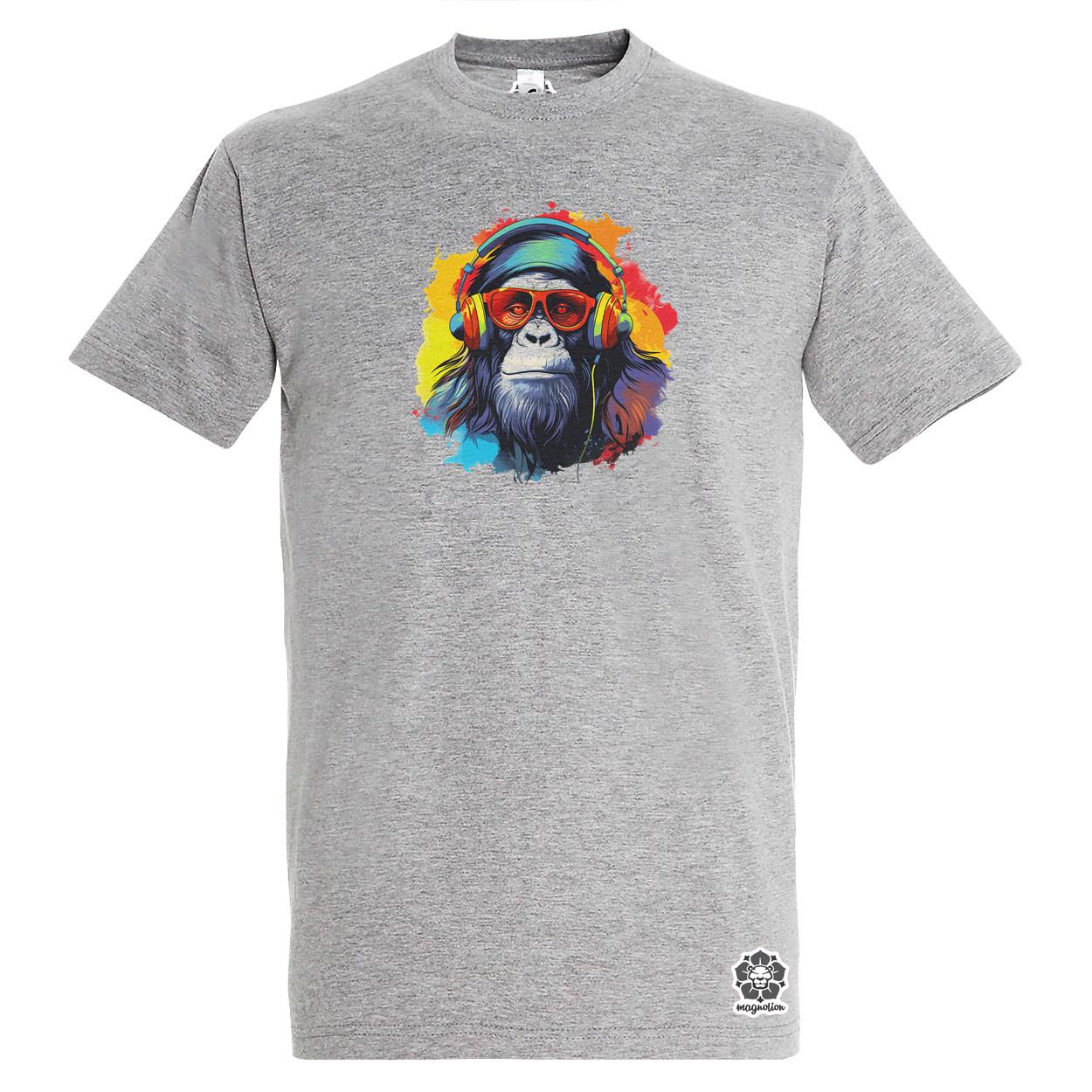 Gorilla zenét hallgat v8 egyedi póló 