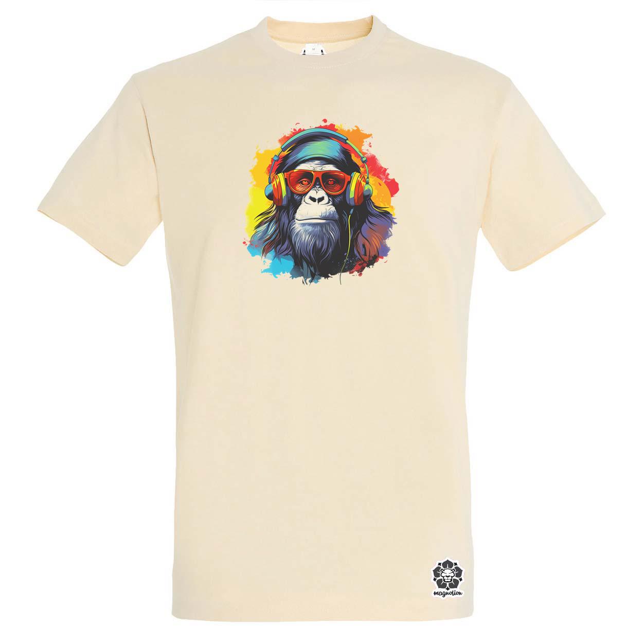 Gorilla zenét hallgat v8 egyedi póló 
