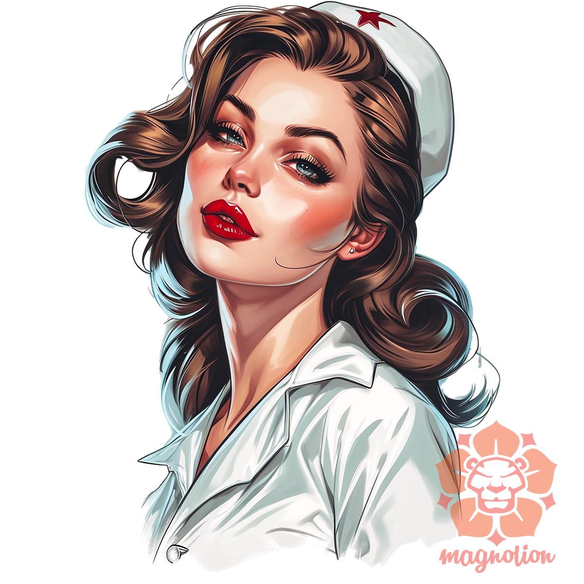 Pin-up girl portré v13 egyedi póló 