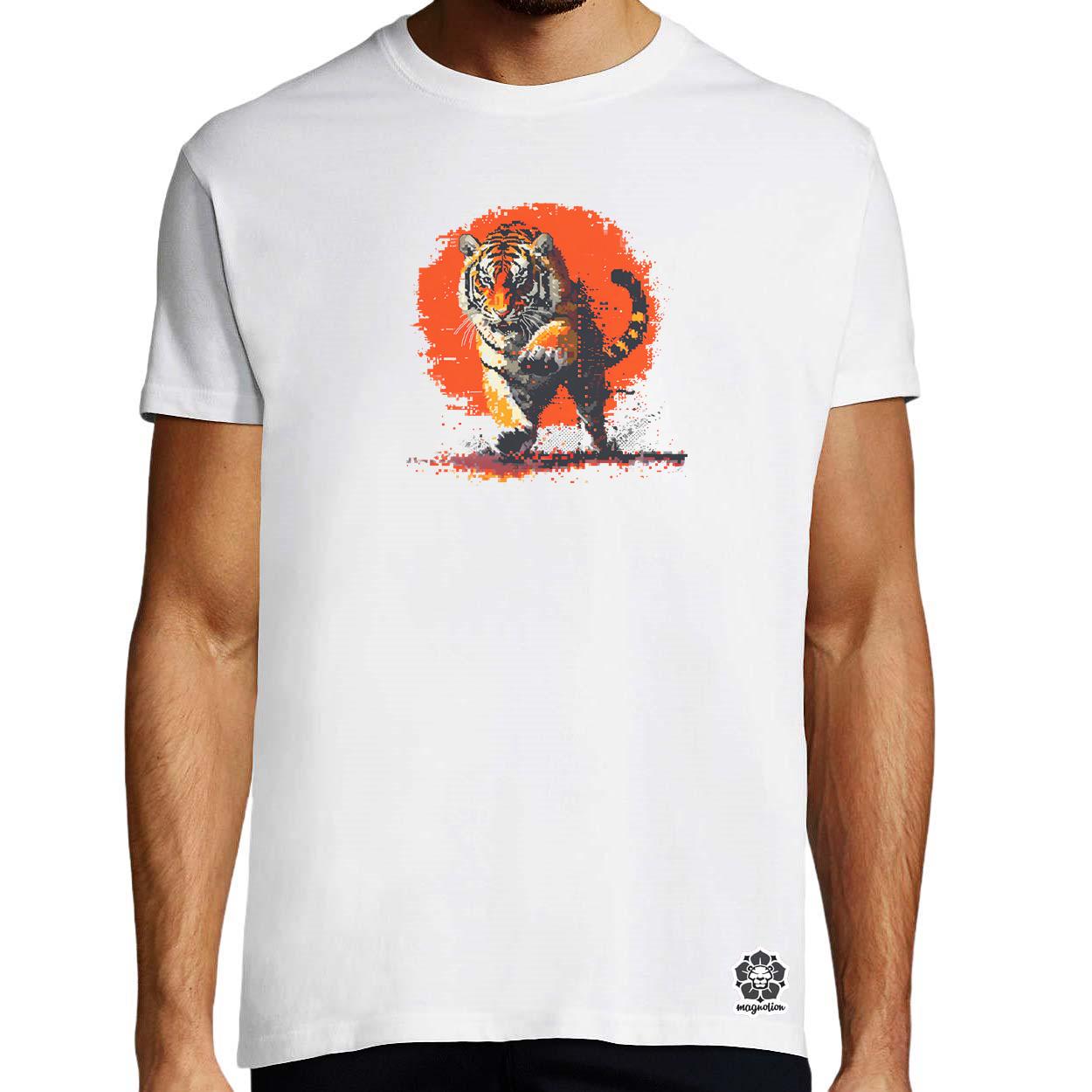 Pixelart kung fu tigris v2 egyedi póló 