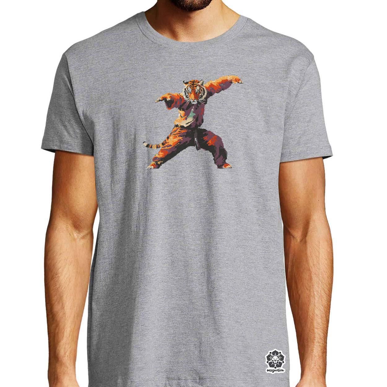 Pixelart kung fu tigris v3 egyedi póló 