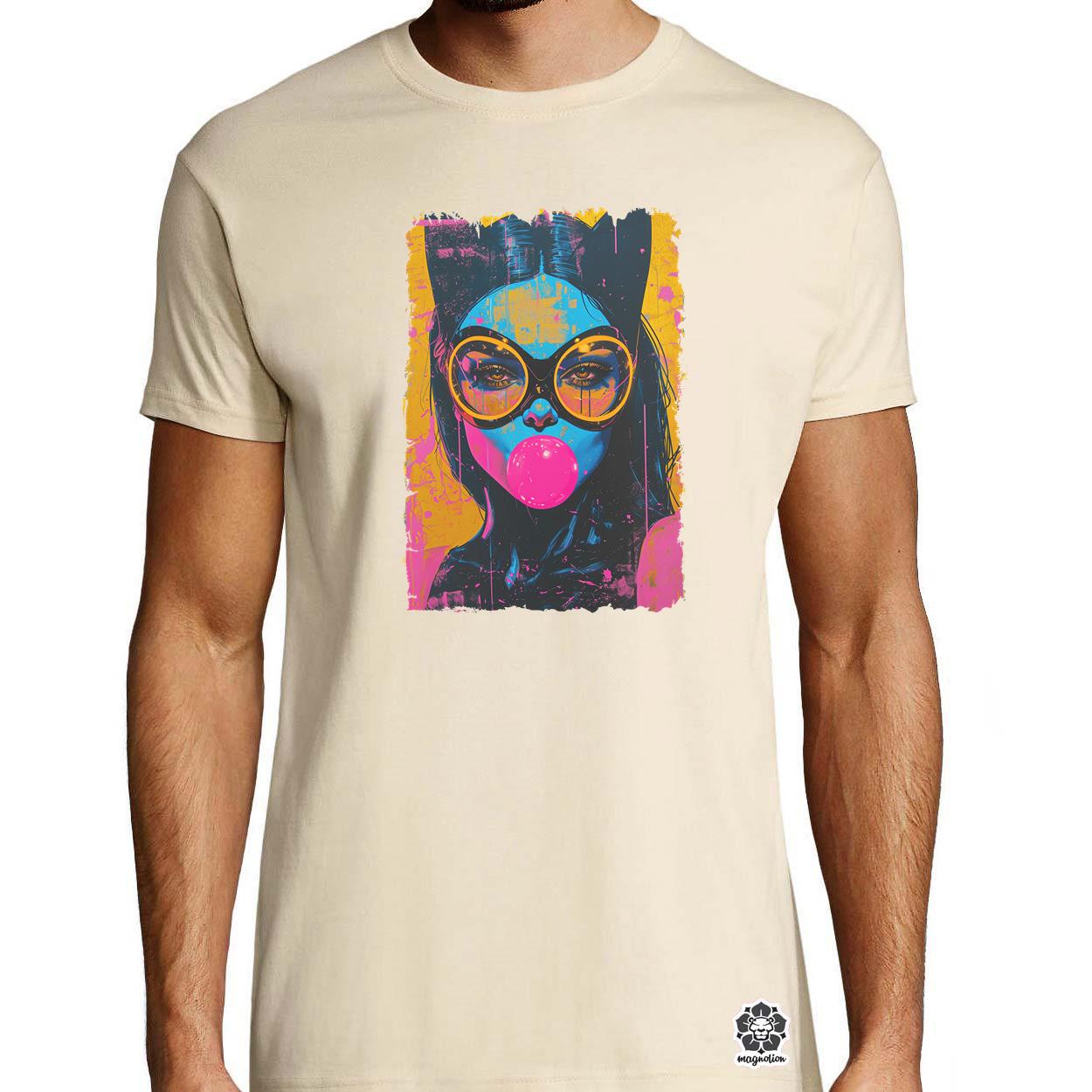 Popart macskanő v5 egyedi póló 