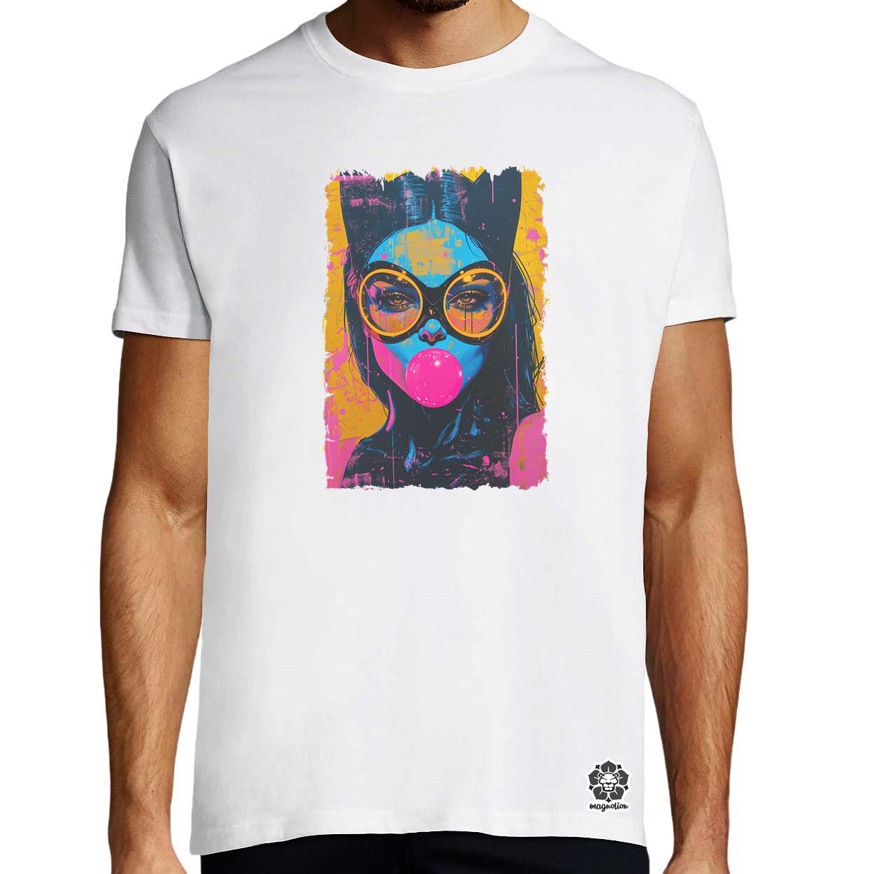 Popart macskanő v5 egyedi póló 