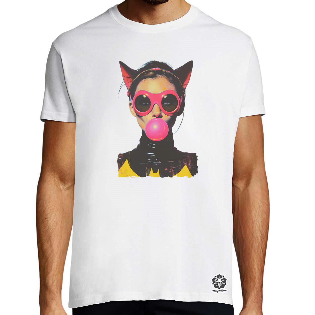 Popart macskanő v8 egyedi póló 