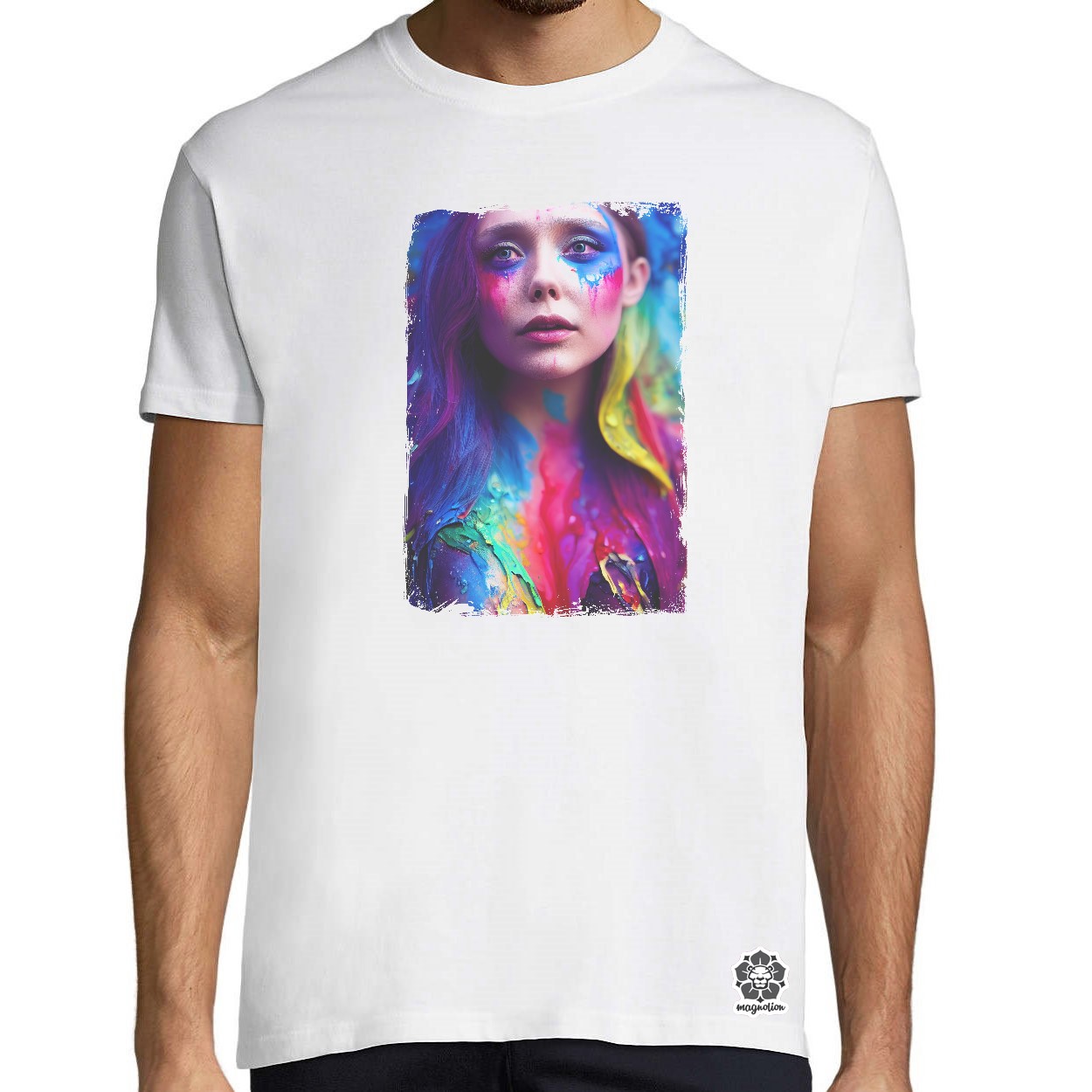 Folyékony színes bevonattal Elizabeth Olsen v1 egyedi póló 