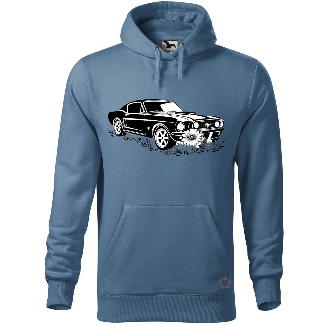 Mustang és virágok rajz v1 egyedi  pulóver 