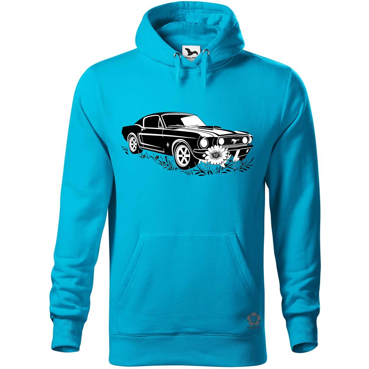 Mustang és virágok rajz v1 egyedi  pulóver 