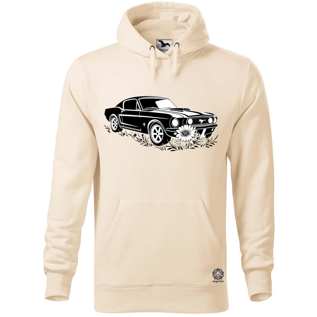 Mustang és virágok rajz v1 egyedi  pulóver 