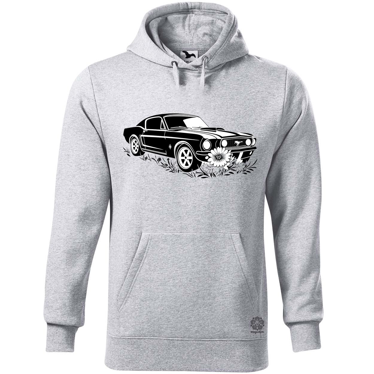 Mustang és virágok rajz v1 egyedi  pulóver 
